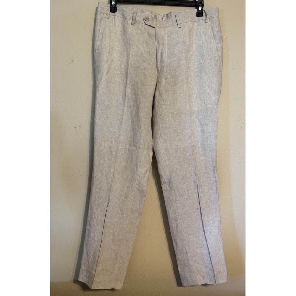Bar III Linen Pants Men 36x32 Slim Fit Casual Wedding Formal Leisure Coastal